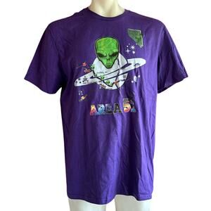 Mens Shirt Size XL Purple Area 51 Alien Novelty Cosplay Con Wear